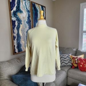 Reebok Womens Light Yellow Turtleneck Long Sleeve Top Vintage
